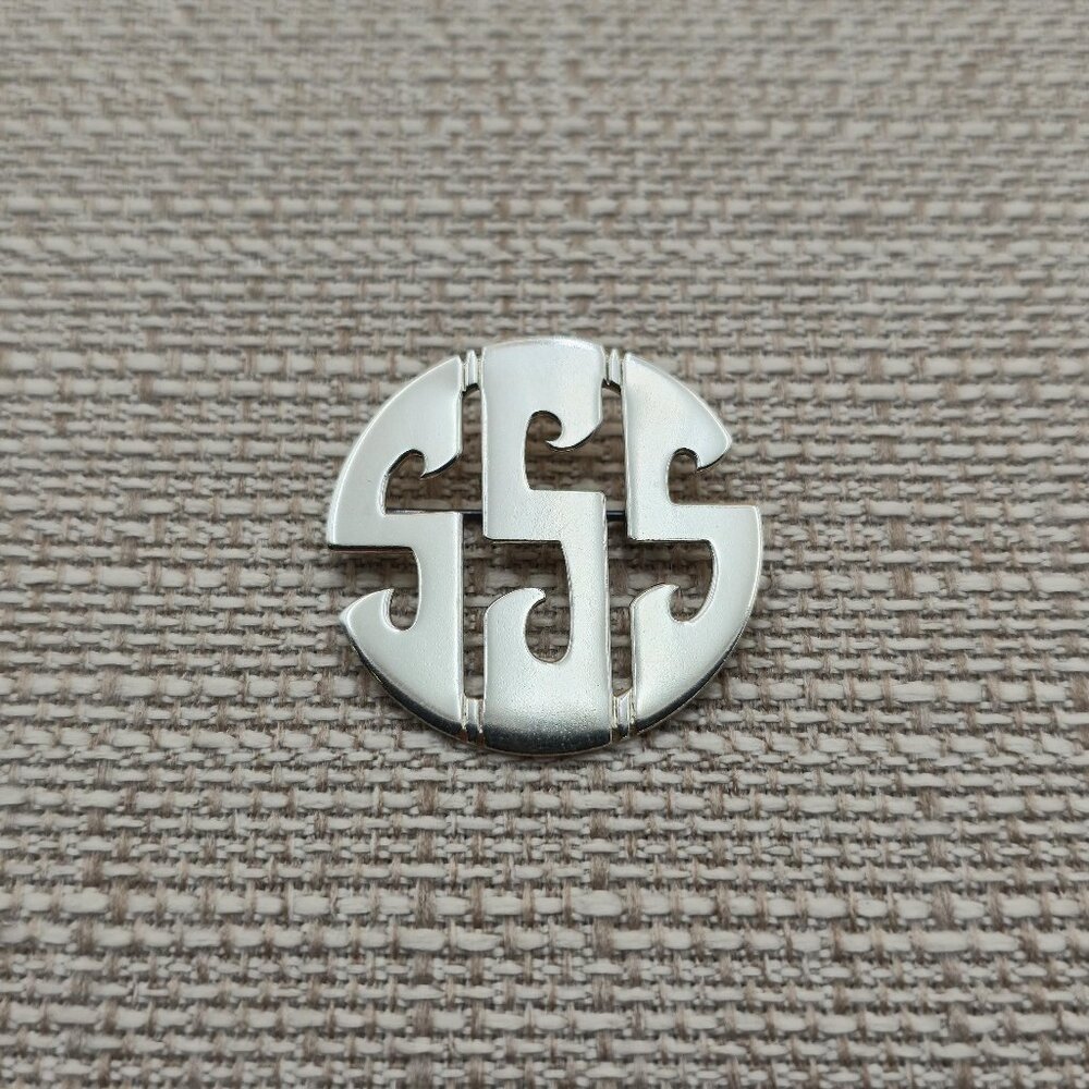 Sterling Silver SSS Initials Name Pin Brooch A5923